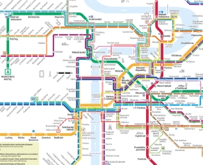 Prague subway map in english